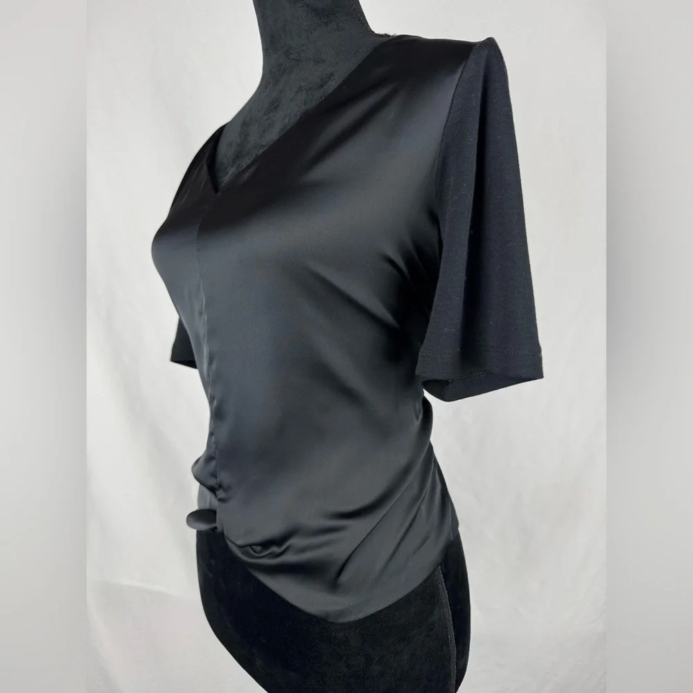 Club Monaco Black Satin Blouse - Picture 3 of 5